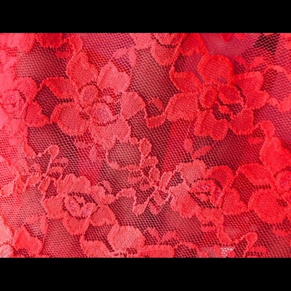 💕La Senza Hot Coral Padded Push Up Bra Lace Babydoll Lingerie w/Panties S NWOT💕 - Picture 11 of 16